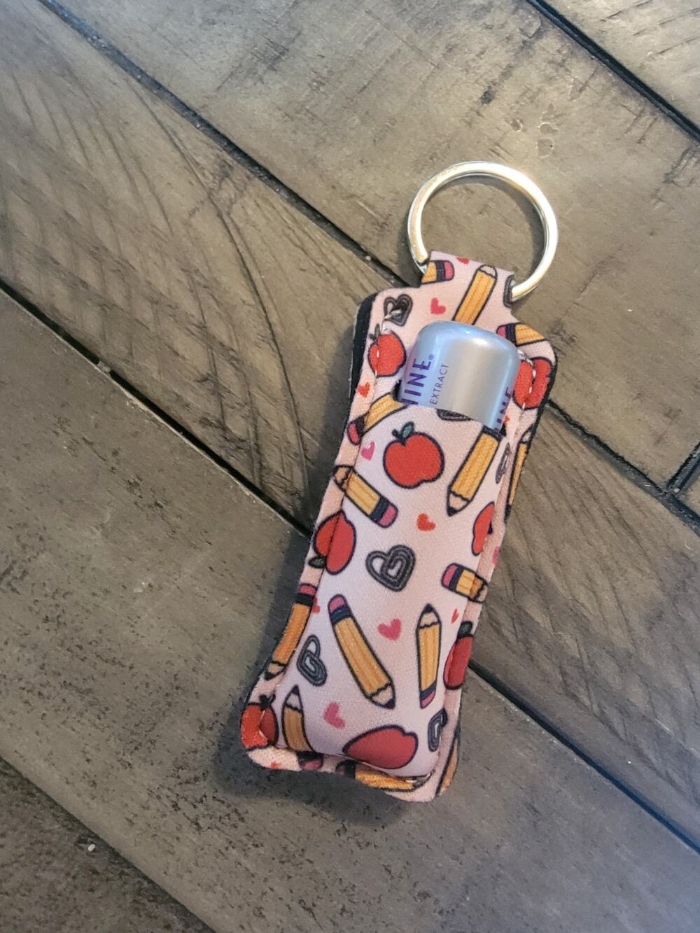School Chap Stick holder Keychain Teacher Gift Back To School New